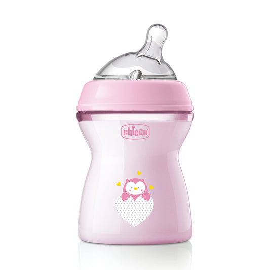 CHICCO, Biberón Natural Feeling, Color Rosa, 250 ml