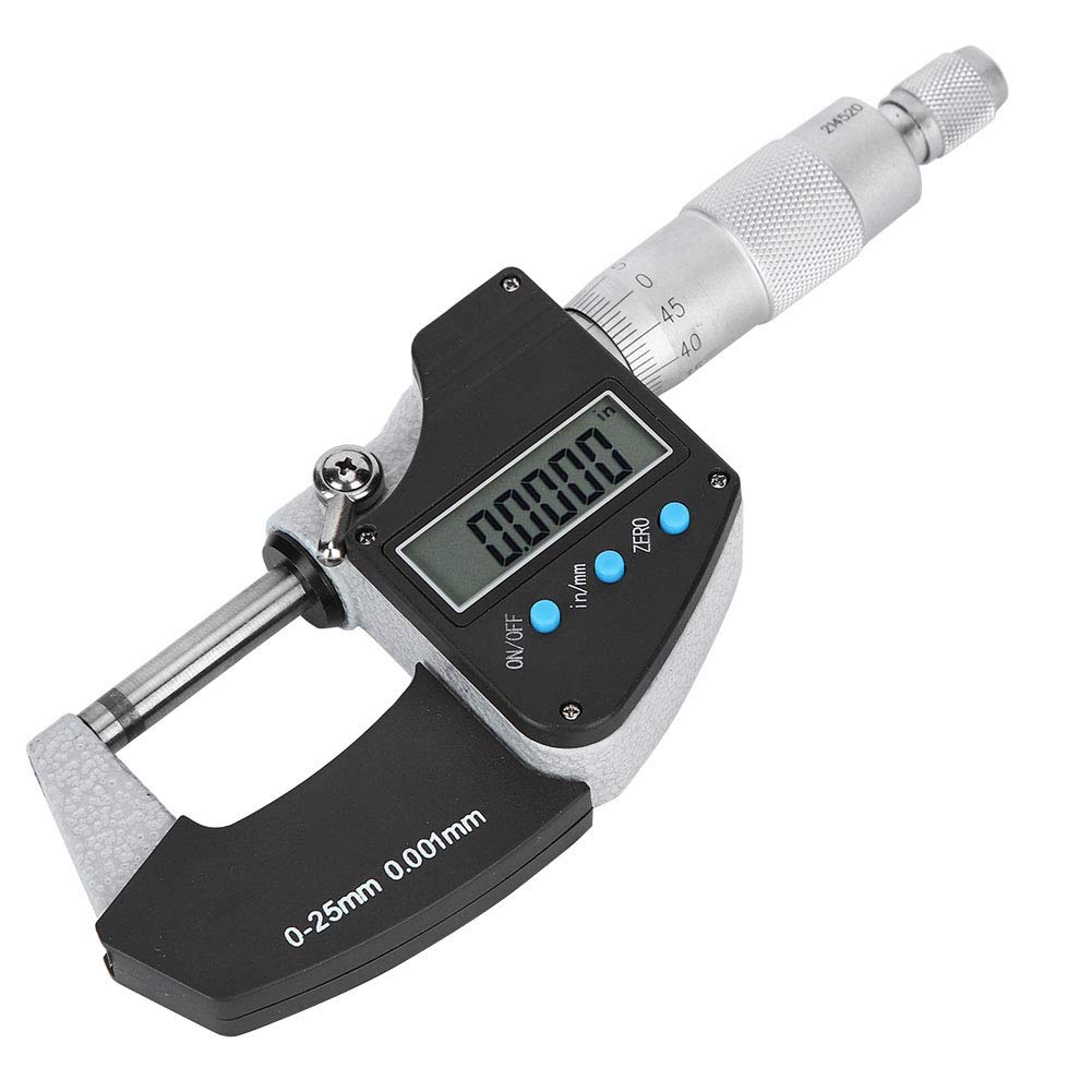 Micrómetro Digital Pantalla Grande Precisión Métrico Externo Imperial 0-25 mm para Medición de Espesor