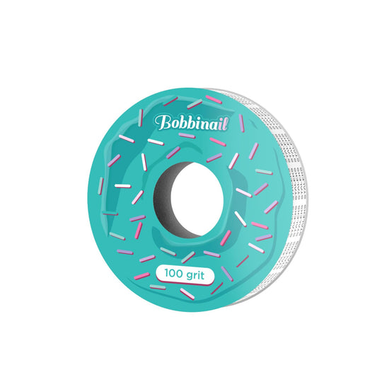 STALEKS Pro Bobbinail - Lima desechable, color blanco, autoadhesiva, en rollo, para dispensador de limas de rosquilla, grano 100, 6 m