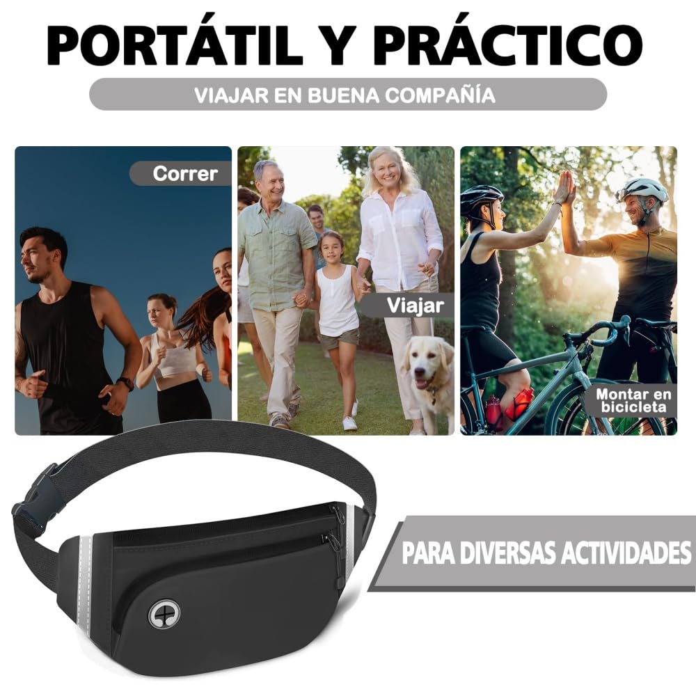EDECOR Cangurera Deportiva, Bolsa Deportiva con Cinturón de Hombres y Mujeres, Reflectante Bolsa de Cintura para Correr, para Correr Ciclismo Gimnasio