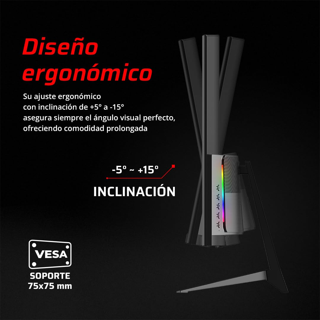 Balam Rush Andromeda Monitor Gamer Curvo MAG24Y, 23.8 Pulgadas, FHD, 180Hz, 1ms, VA, F-Sync, G-Sync, Flicker-Free, HDMI 2.1, DisplayPort 1.4 (Blanco)