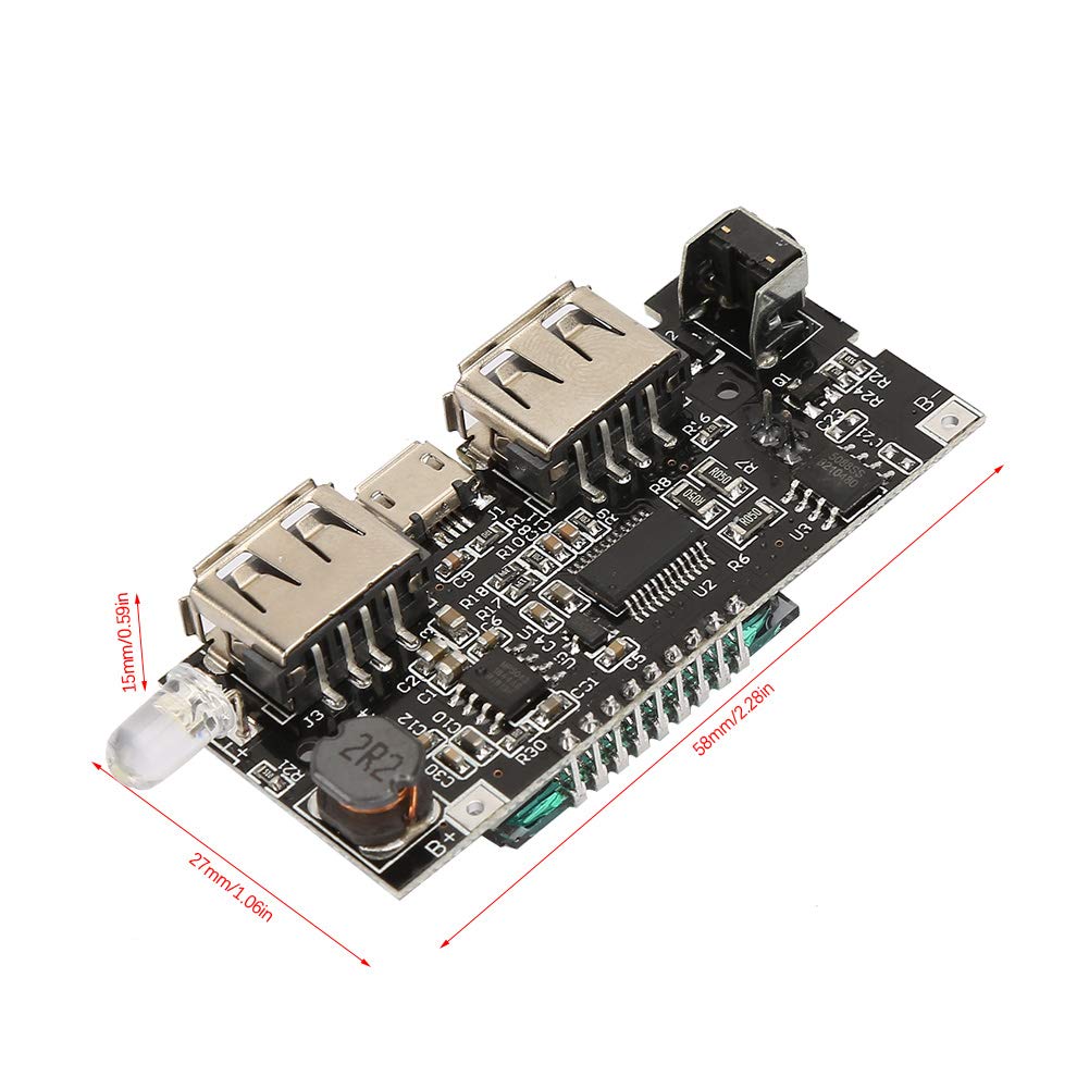 Módulo de Carga Dual USB Walfront Pantalla LCD Banco de Energía 5V