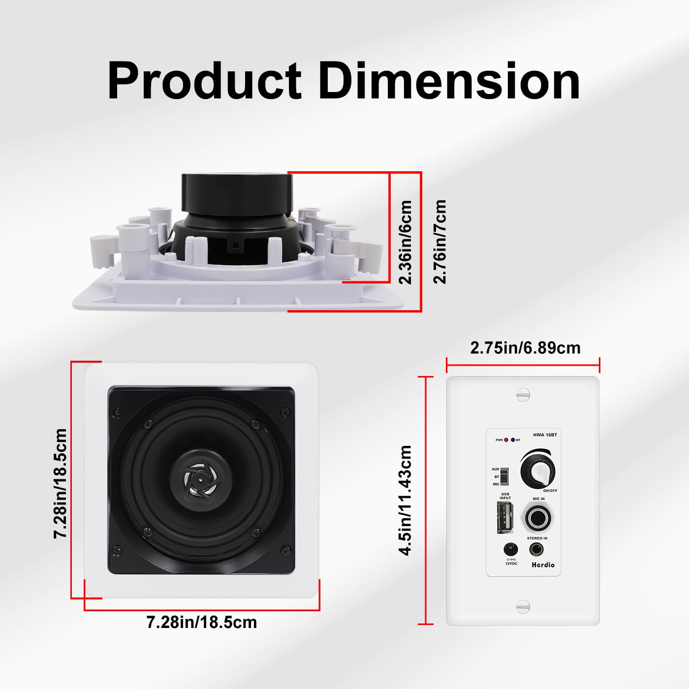 Herdio Altavoces de techo Bluetooth