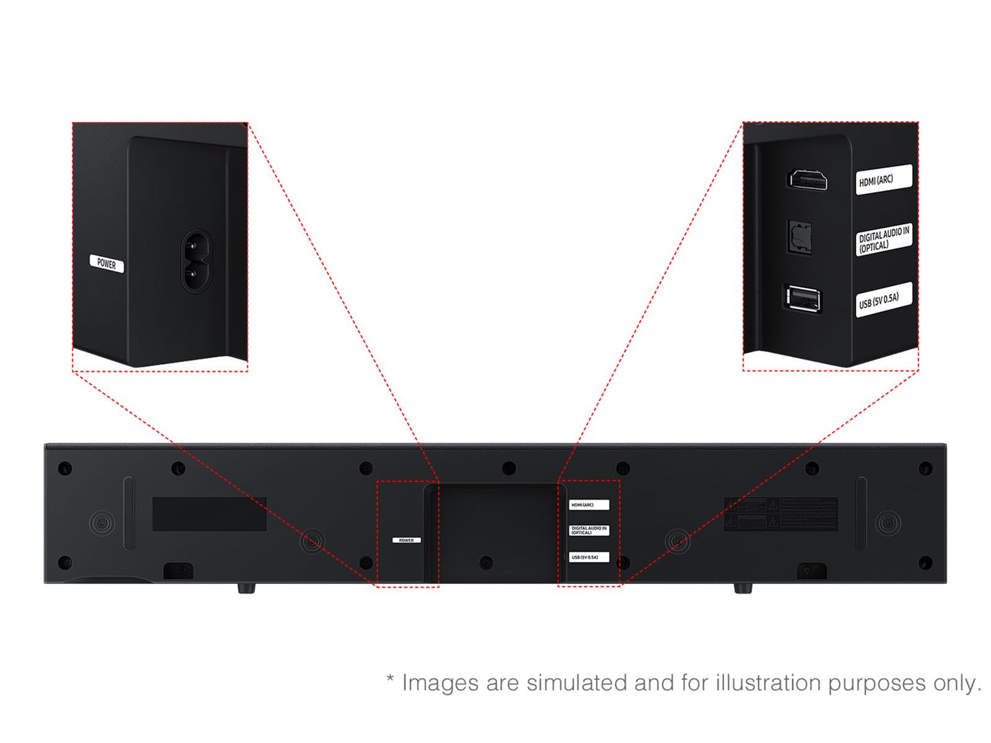 SAMSUNG Barra de Sonido Serie B HW B400F 2.0 ch con subwoofer Integrado (Modelo 2025) un Control Remoto, expansión de Sonido Envolvente, Modo de Mejora de Voz