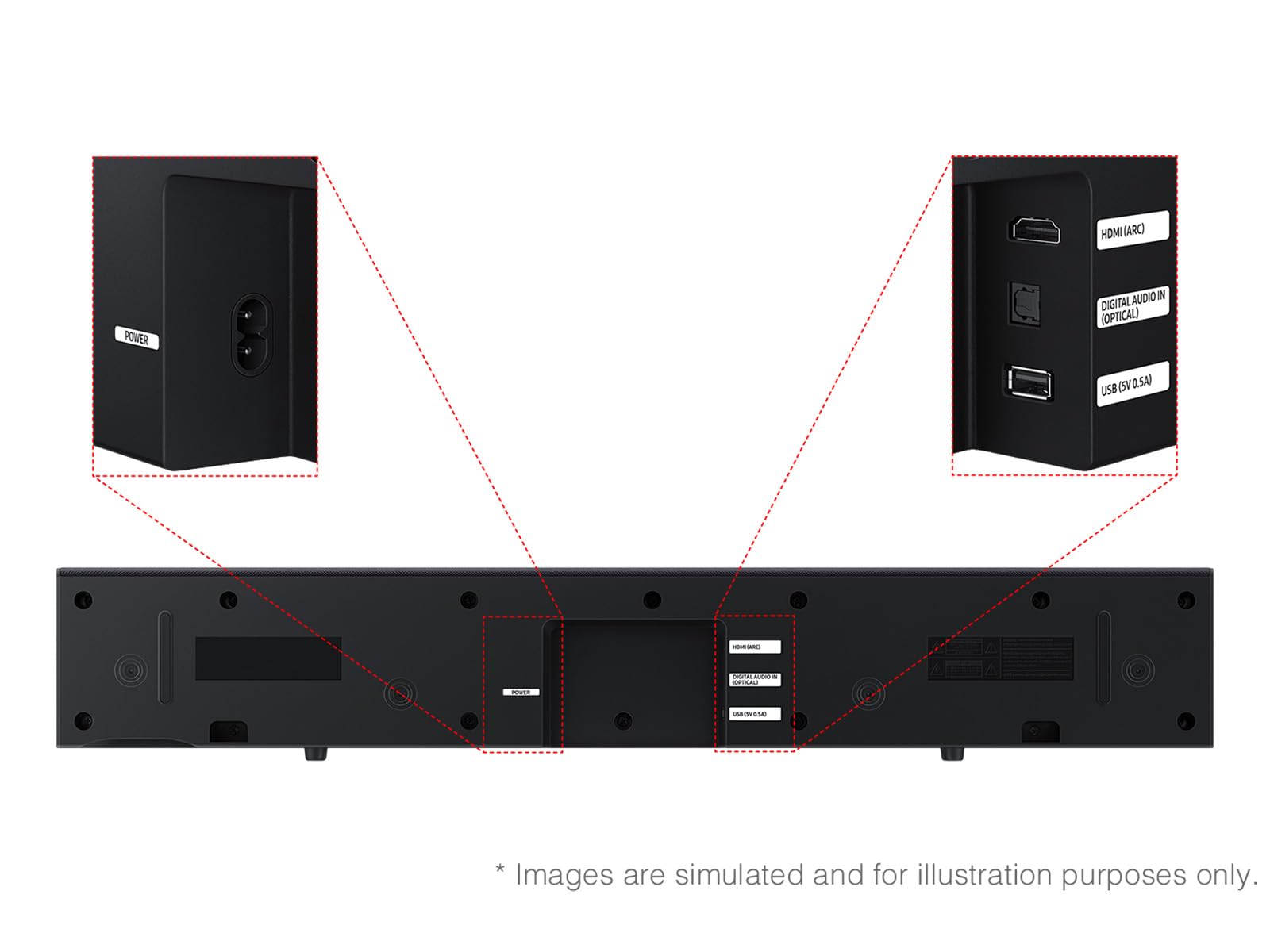 SAMSUNG Barra de Sonido Serie B HW B400F 2.0 ch con subwoofer Integrado (Modelo 2025) un Control Remoto, expansión de Sonido Envolvente, Modo de Mejora de Voz