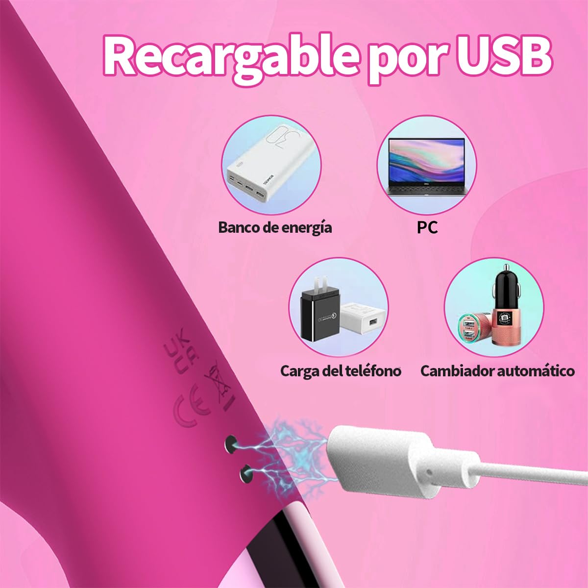 Vibrador Consolador Mariposa Inalámbrico 3 en 1 con 10 Vibraciones para Mujer