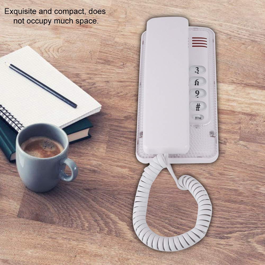 Bewinner Teléfono Fijo con Cable, Blanco
