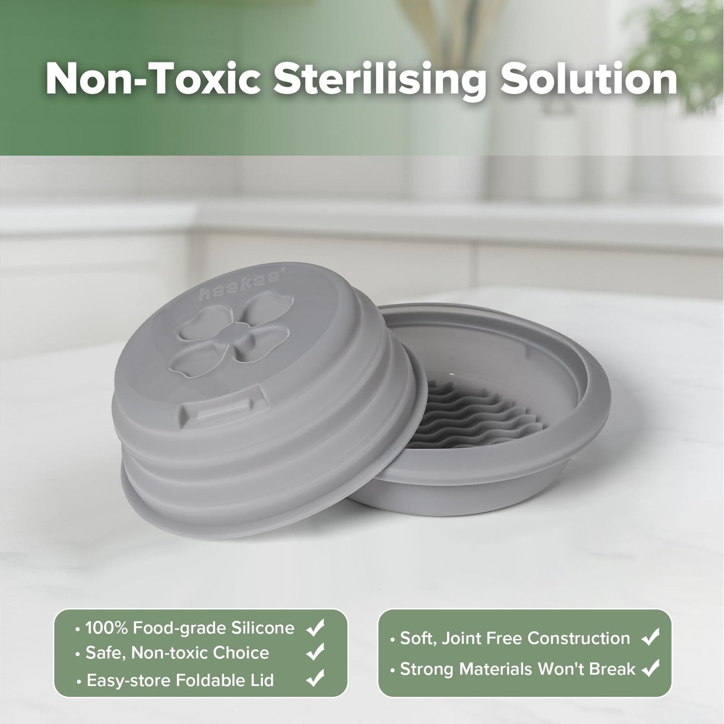 Haakaa Esterilizador y vapor de silicona multiusos para microondas