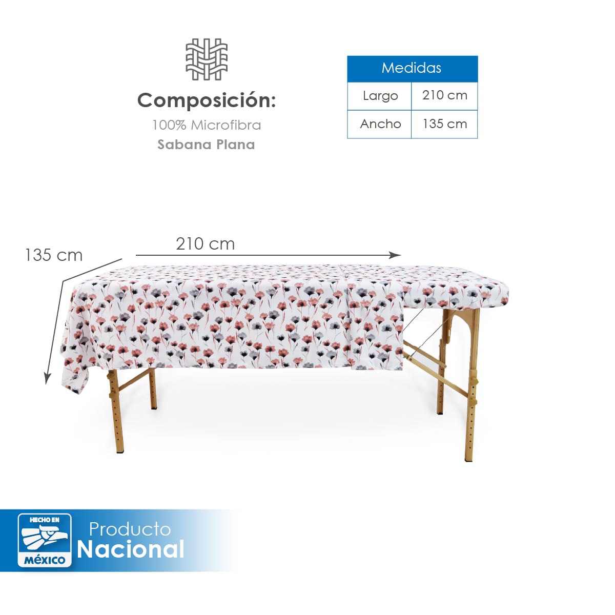 La Nueva Perla Juego Sabana Camilla Masaje Spa Exploracion Microfibra Color (Tulipanes, 1 Juego (2 Piezas))