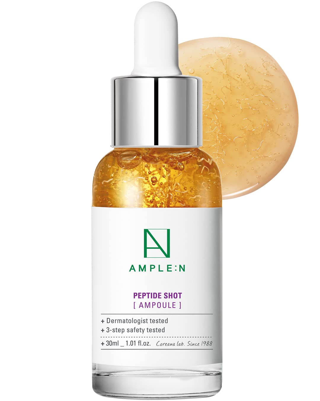 [AMPLE:N] Peptide Shot Ampoule 1.01 fl. oz. (30ml) - Visible Elasticity Care with Highly Concentrated Peptide Thread, Anti Wrinkle & Powerful Moisture Circulation, Youthful Radiant Skin