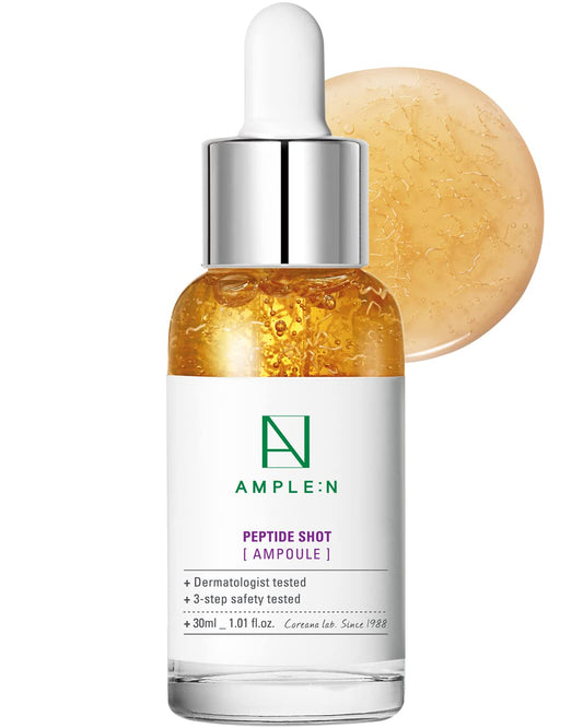 [AMPLE:N] Peptide Shot Ampoule 1.01 fl. oz. (30ml) - Visible Elasticity Care with Highly Concentrated Peptide Thread, Anti Wrinkle & Powerful Moisture Circulation, Youthful Radiant Skin