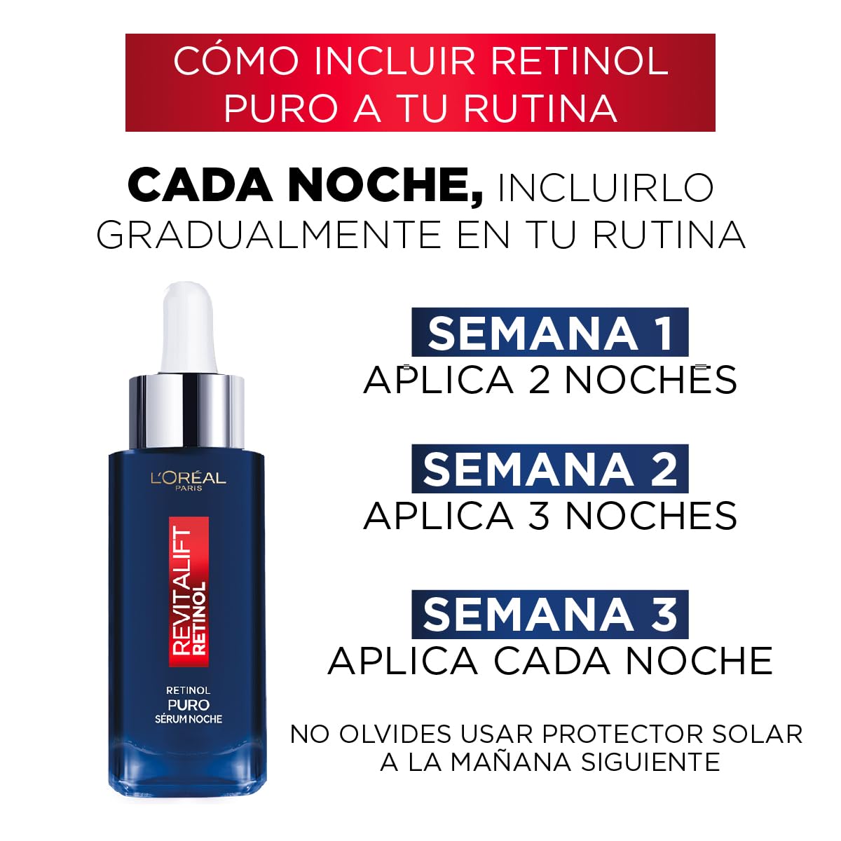 L'Oreal Paris Serum Facial Anti Arrugas Acido Hialuronico Revitalift + L'Oréal Paris Serum Facial Noche con Retinol Revitalift