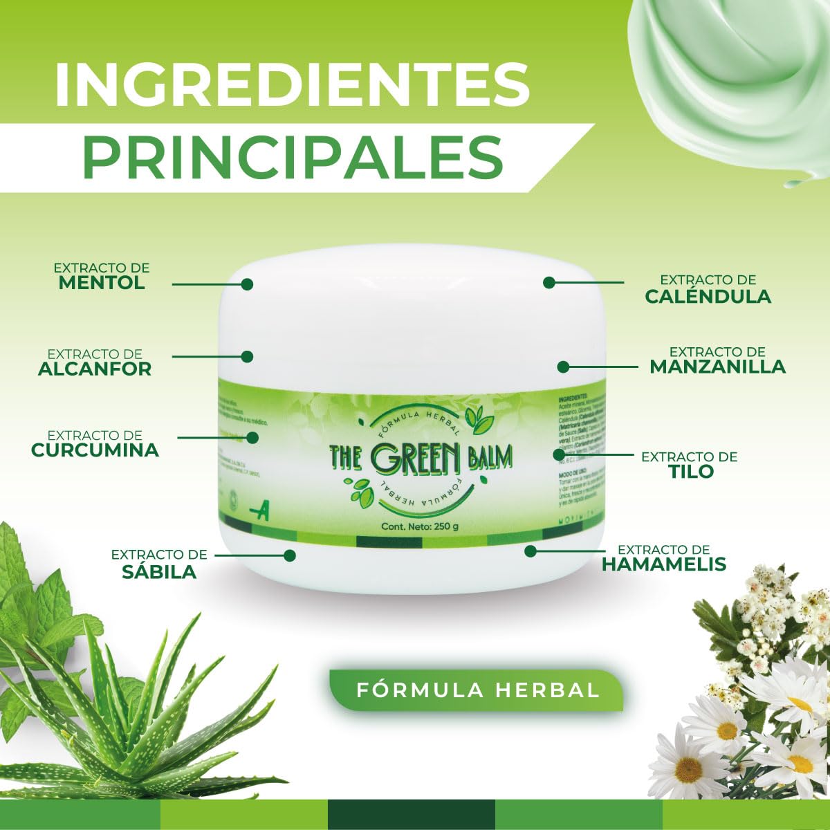 ANAHUAC The Green Balm, Fórmula Herbal Corporal, 250 g