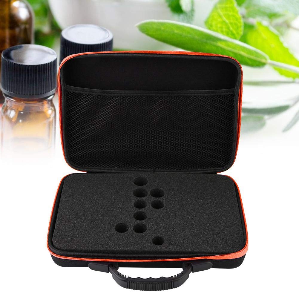 Estuche de transporte de aceites esenciales para 60 botellas de 5 ml, 10 ml, 15 ml, con asa para aceites aromáticos, bolsa de transporte de viaje (naranja)
