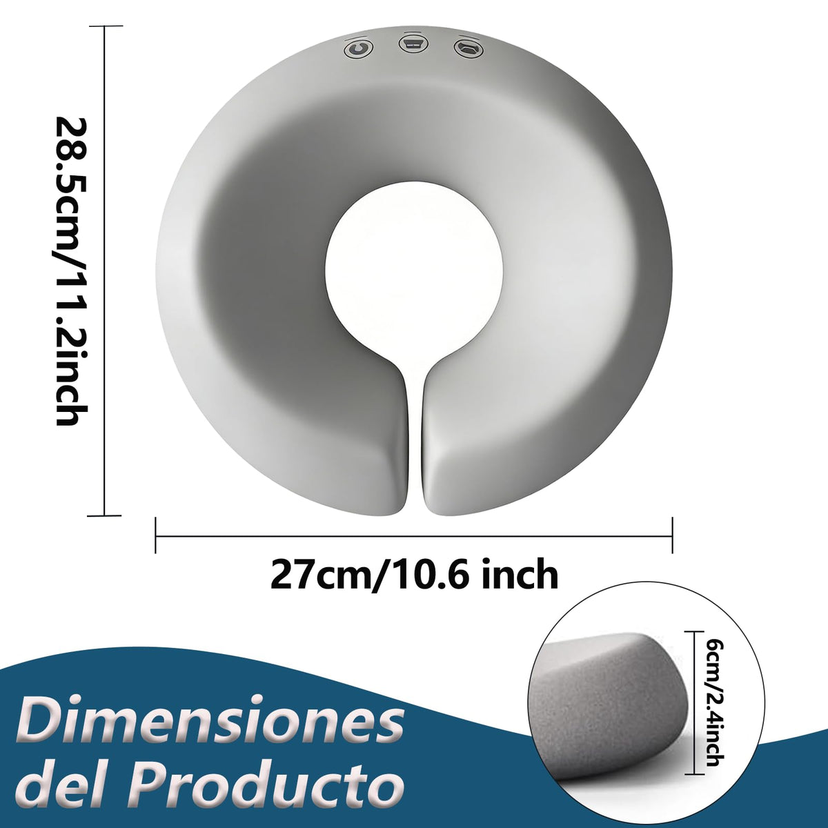 Almohada de Masaje Facial OVQZAW Beige con Espuma Viscoelástica Transpirable