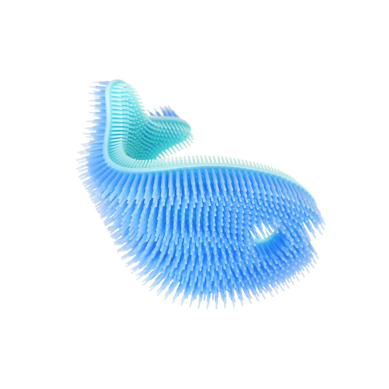 Innobaby Bathin' Smart Silicone Fish Antimicrobial Bath Scrub, Aqua/Periwinkle