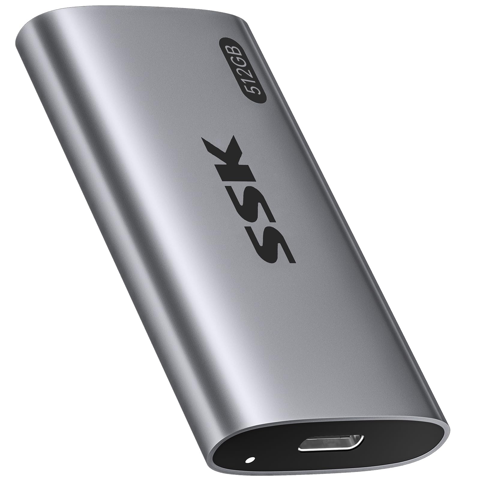 Disco Duro Externo SSK SSD 512 GB Portátil 550 MB/s USB 3.2 Gen2 con Luz LED Compatible iPhone Win Mac Android