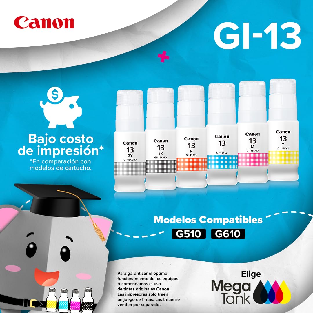 Canon Impresora Multifuncional Wi-Fi G610 de Tanque de 6 tintas, Calidad fotográfica