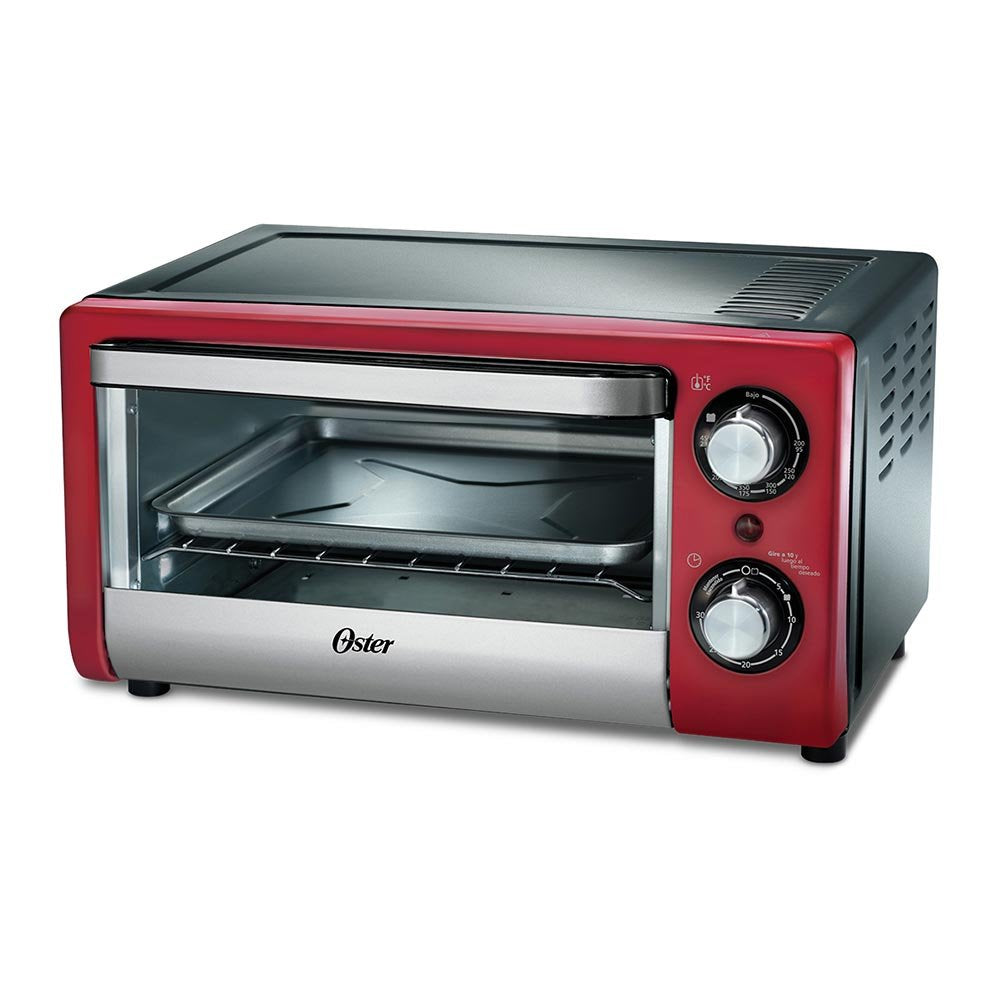 Oster V10LTR Horno Tostador con Capacidad para 4 Rebanadas, Rojo