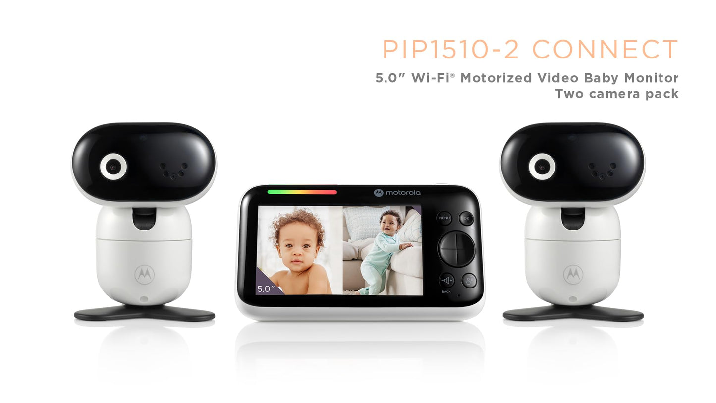 Monitor de Bebé WiFi Motorola PIP1510 5" Blanco con Dos Cámaras y Audio Bidireccional