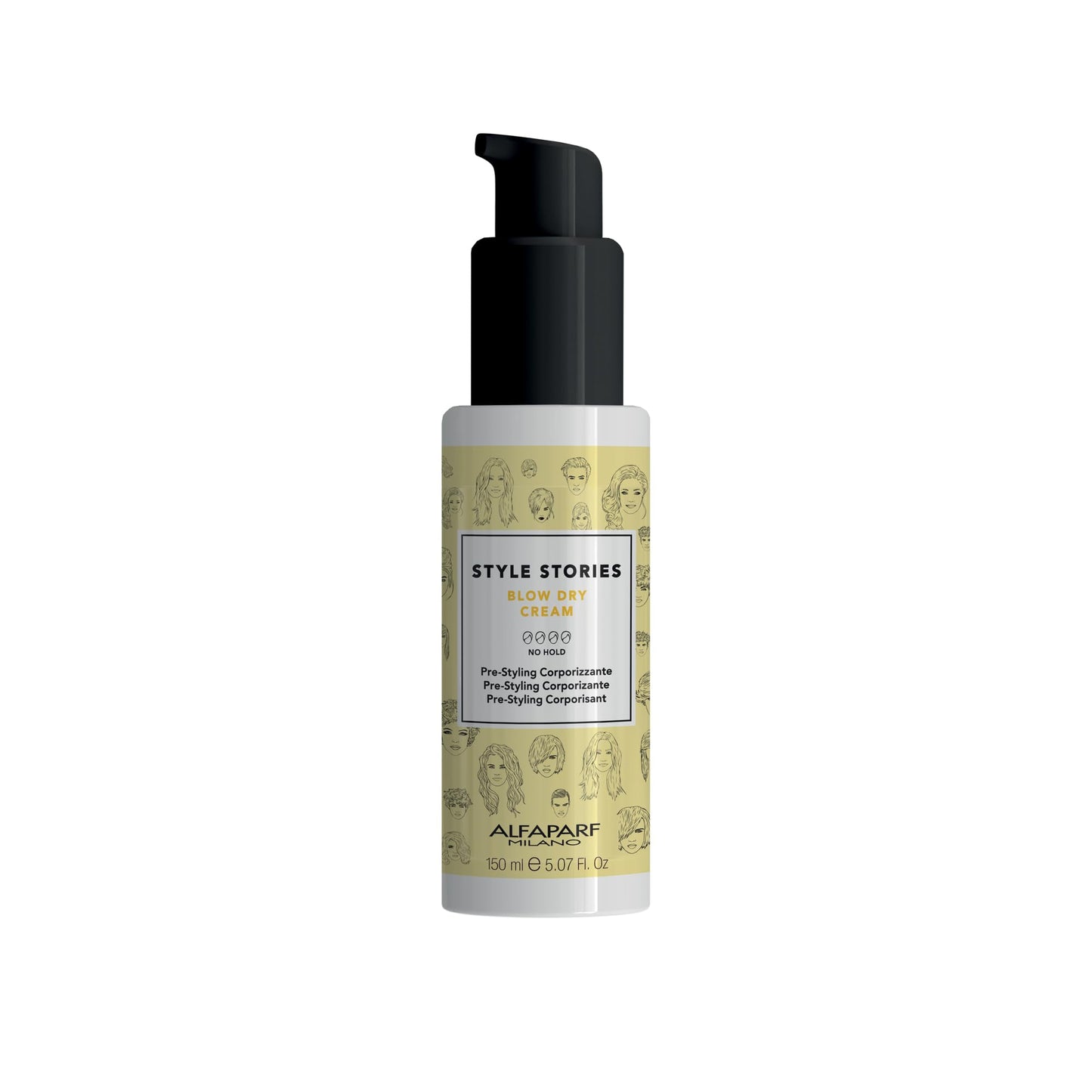 Alfaparf Milano Style Stories Blow-Dry Cream Styling Product - Professional Salon Quality - Increases Body, Makes Drying Quicker and Easier, Fights Frizz - 5.07 fl. oz.