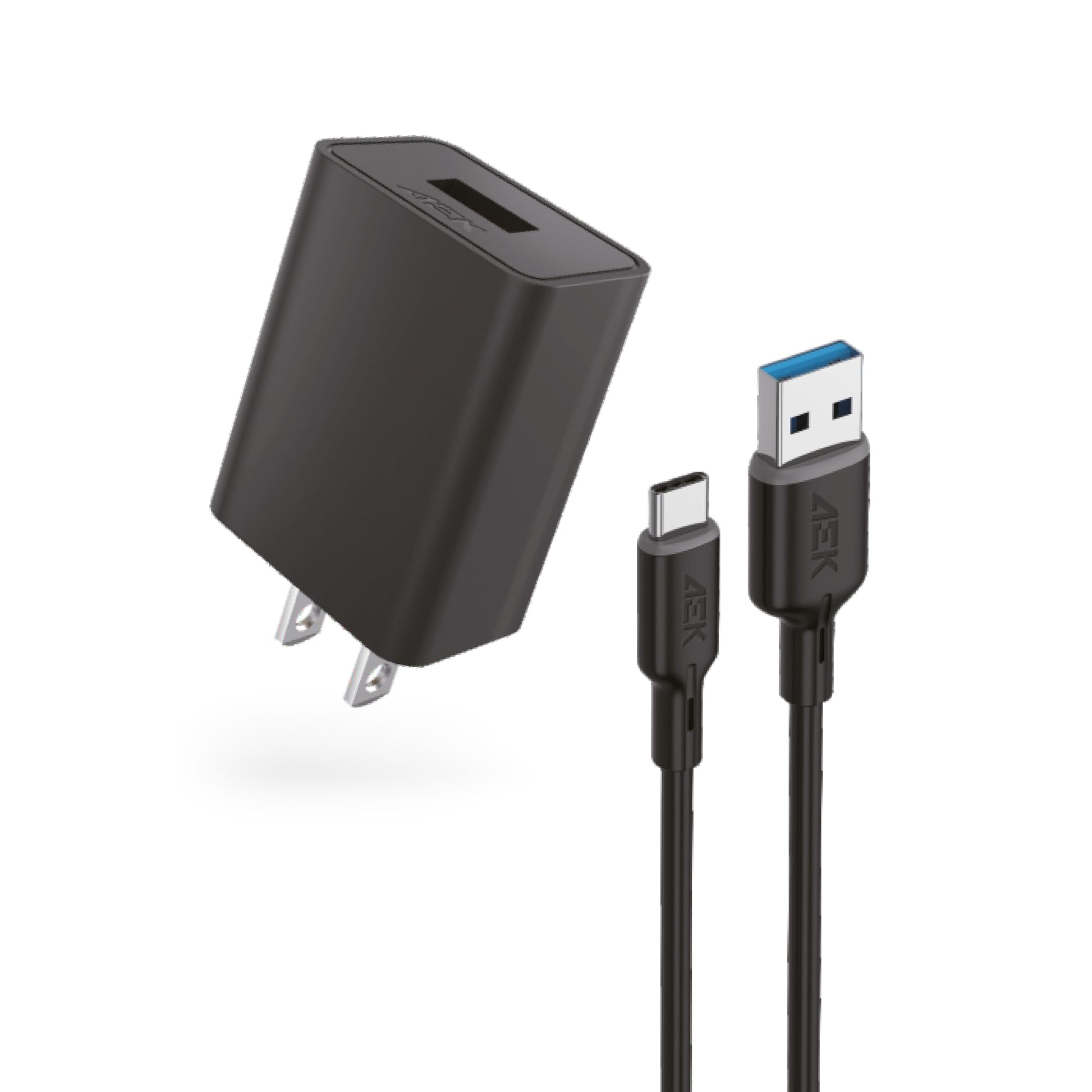 AEK CYBER G02TCN Cargador USB C, Pack PD 10W Cubo Cargador Tipo C Carga Rápida con Cable USB C a C 1M 2.1A, Cuadro de Carga Compatible para Dispositivos Celular, Tablets, bocinas, etc. (Negro)