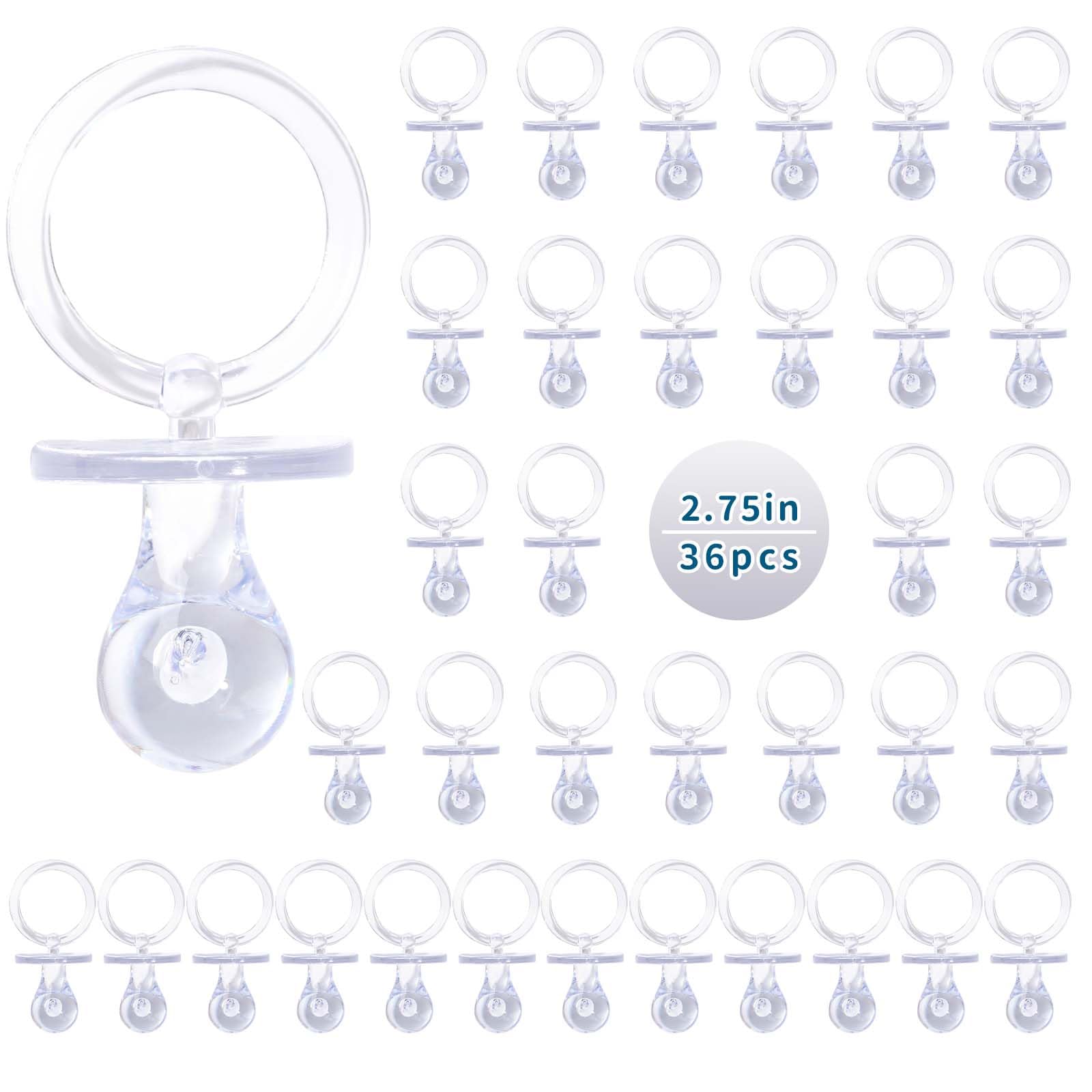 Chupetes Acrílicos XINHUIDALSQ Transparentes para Juego de Baby Shower 36 Piezas