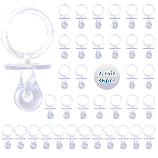 Chupetes Acrílicos XINHUIDALSQ Transparentes para Juego de Baby Shower 36 Piezas