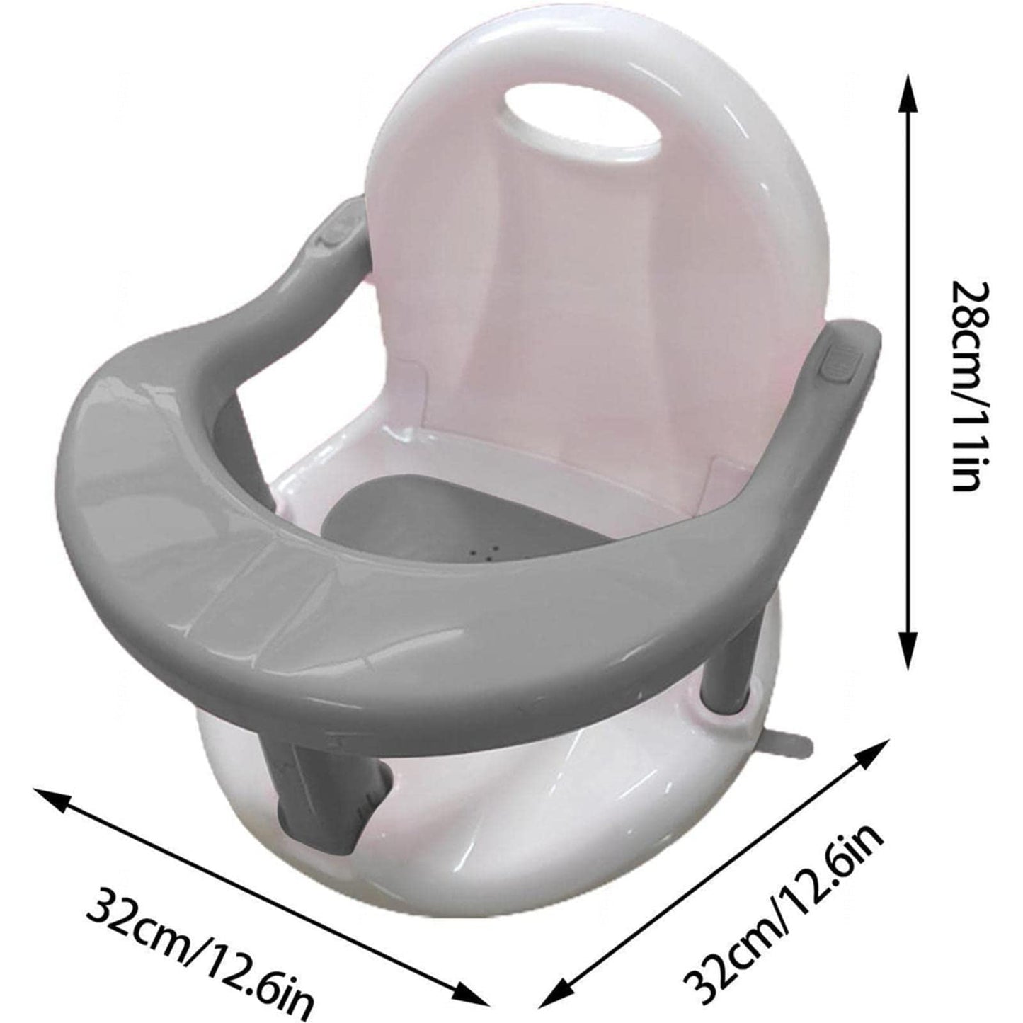 Asiento de Baño para Bebé Gray con Juguete Incluido para Bebés desde 6 Meses