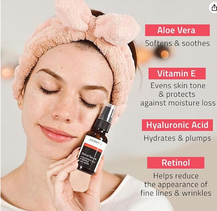 YEOUTH Retinol Serum con Acido Hialuronico Facial, Gran Combo con Facial Aceite / Bloqueador Solar Facial / Mascarillas Faciales, Suero Facial para el Cuidado de la Piel de Mujeres y Hombres 1oz