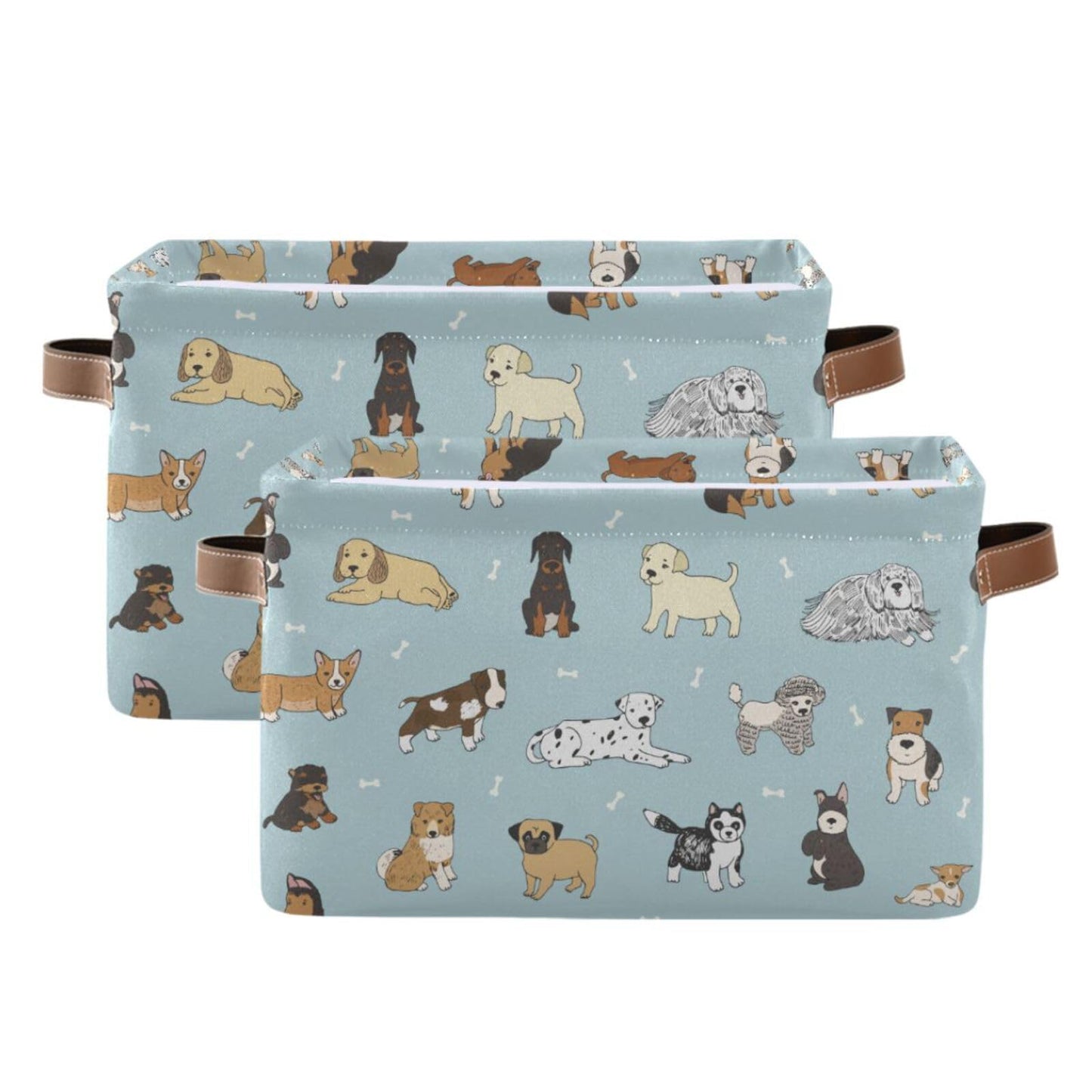 XUWU - Cesta de almacenamiento para perros y cachorros, cesta plegable con asa para guardería, recámara, baño