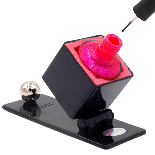 Tippur Nail Polish Holder - Easy Use Nail Polish Holder for a Salon Perfect Finish - Comes in 6 Great Colors - ( BLACK )