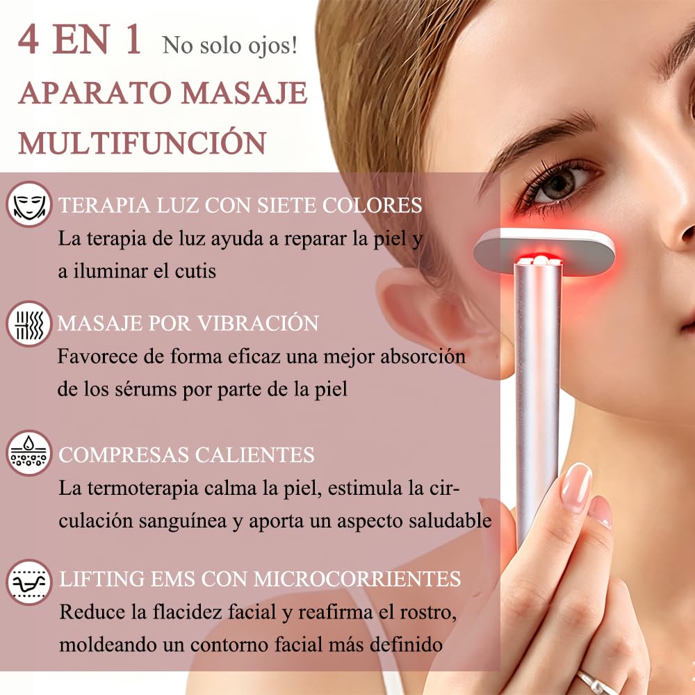 Masajeador para Rostro y Ojos, Efecto Antiarrugas para Relajar la Piel