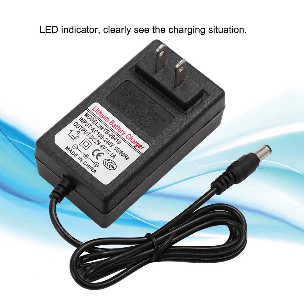 Bewinner 29.4V 1A Adaptador del Cargador Adaptador de Fuente de Alimentación para Smart Balance Car Scooter Indicador LED Adaptador de Corriente para Faros, Coches de Juguete,etc(EEUU pulg)