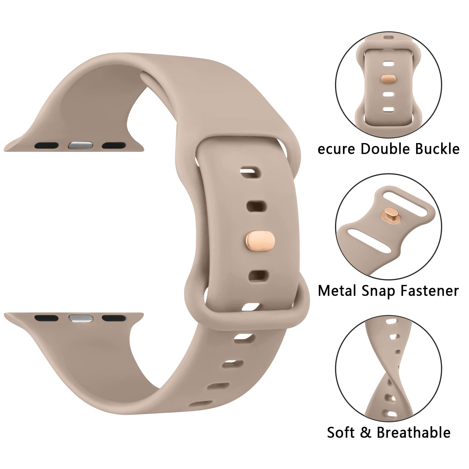 Paquete de Bandas de Silicona Líquida Compatibles con Apple Watch Serie 10 42mm 41mm 40mm 38mm Repuesto Suave para Mujeres y Hombres
