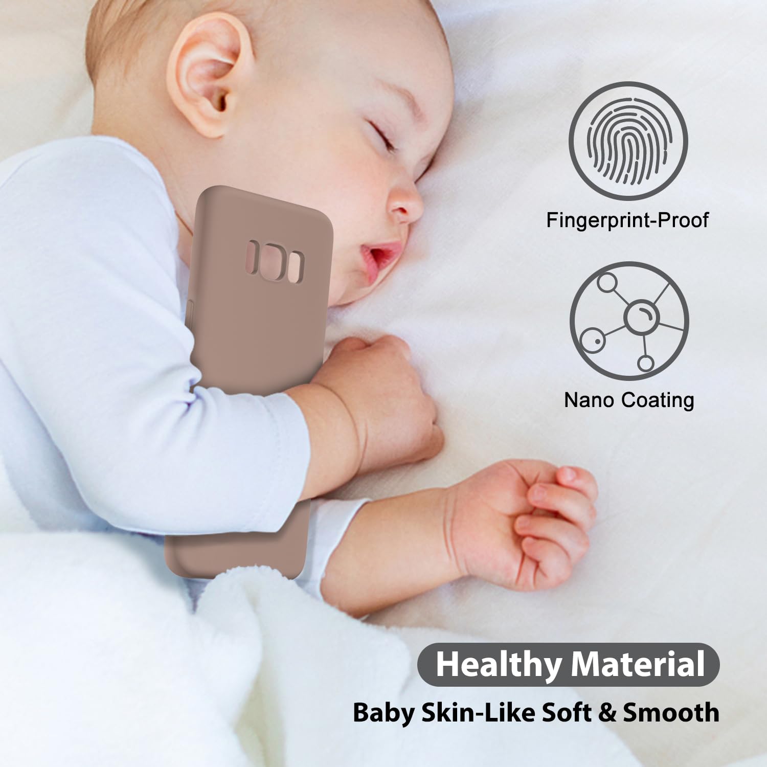 oakxco - Funda de silicona líquida diseñada para Samsung Galaxy S8, bonita funda delgada de goma suave TPU lisa de gel para mujeres y niñas, estética, mate sólido protector y a prueba de golpes, color