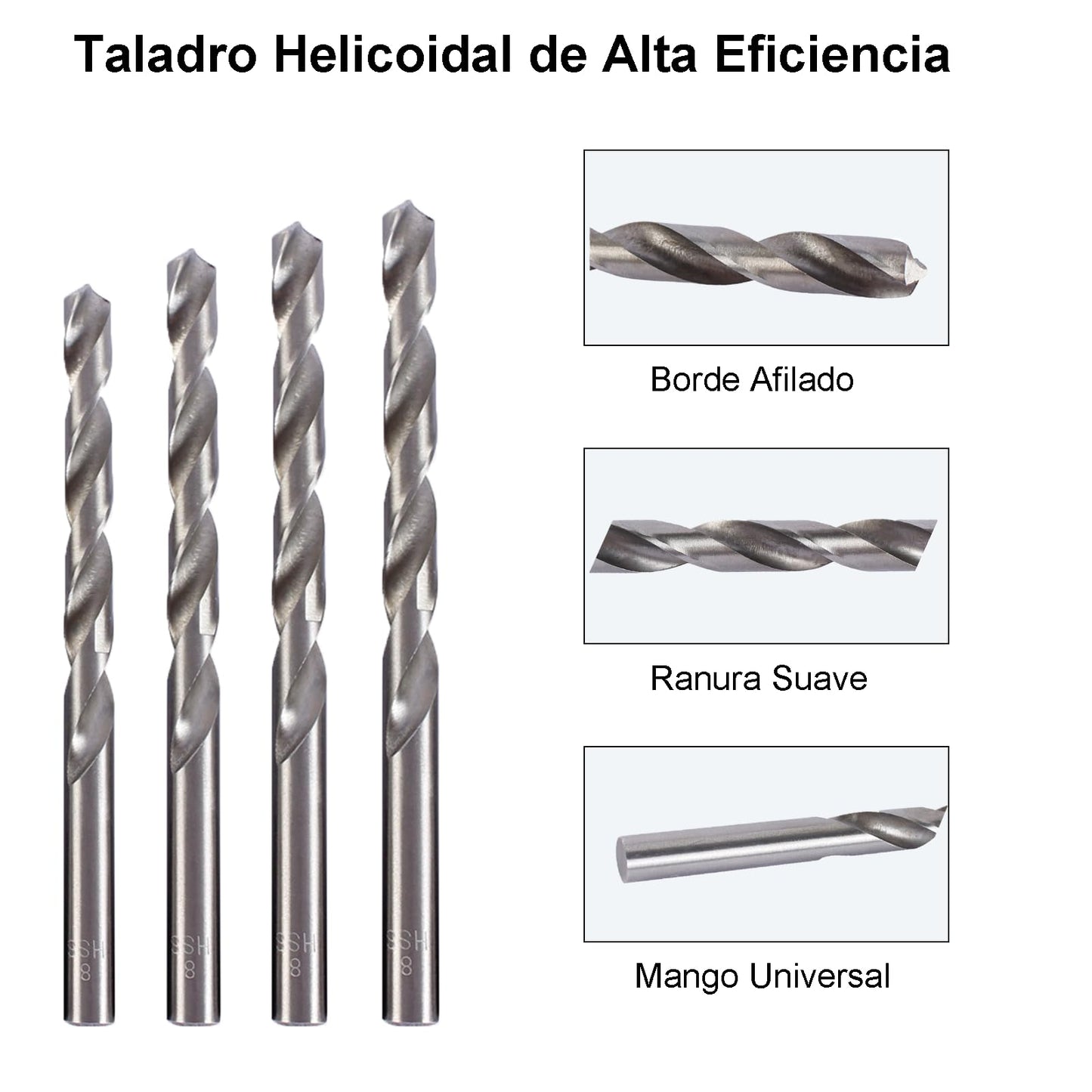 Brocas para Metal, Juego de Brocas de Alta Velocidad de 25 PCS, Extremadamente Resistentes al Calor para Taladrar Agujeros en Metal Duro, Acero Plástico, Hierro Fundido