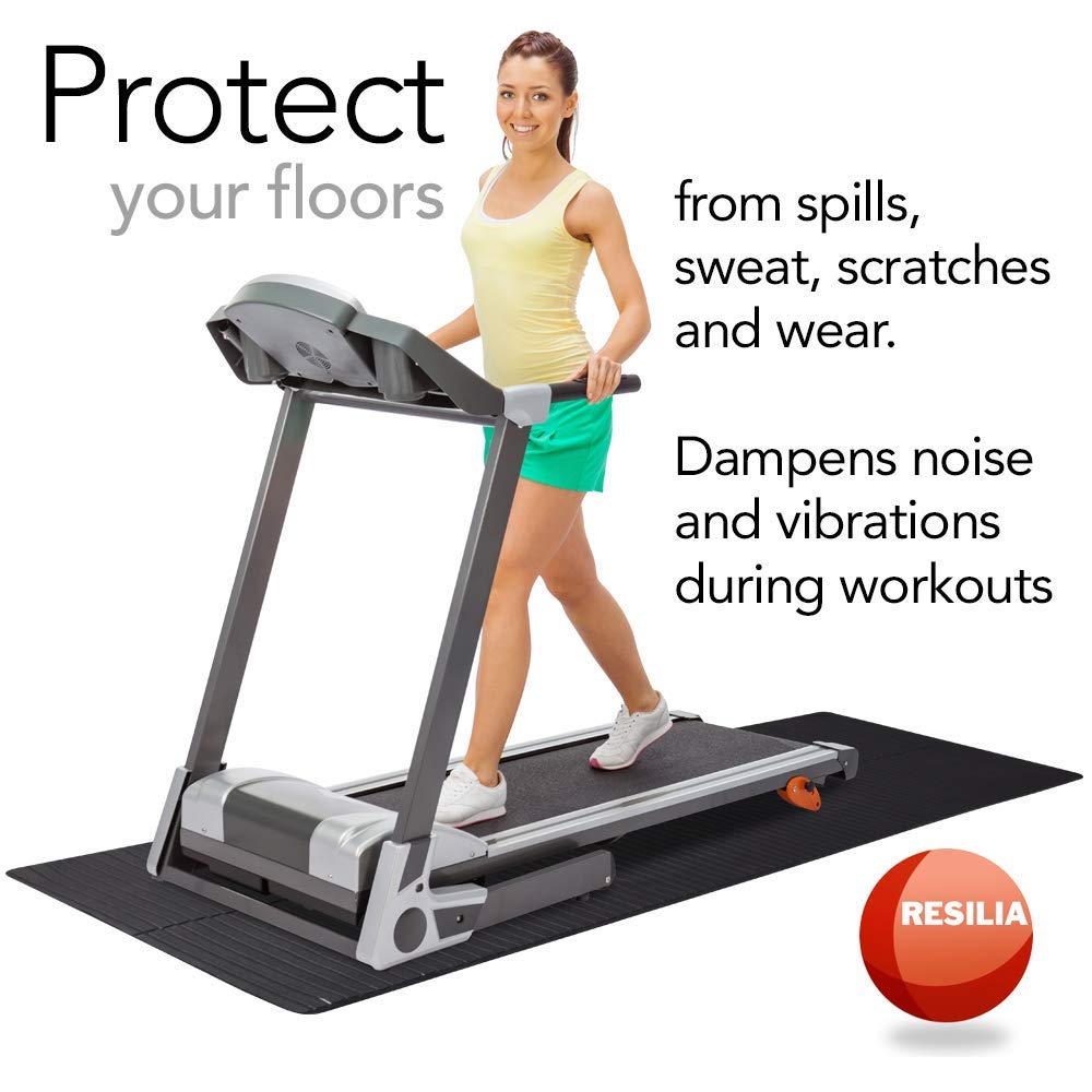 Tapete Protector de Piso Resiliente Resilia Negro Fácil de Limpiar para Gimnasio y Levantamiento de Pesas
