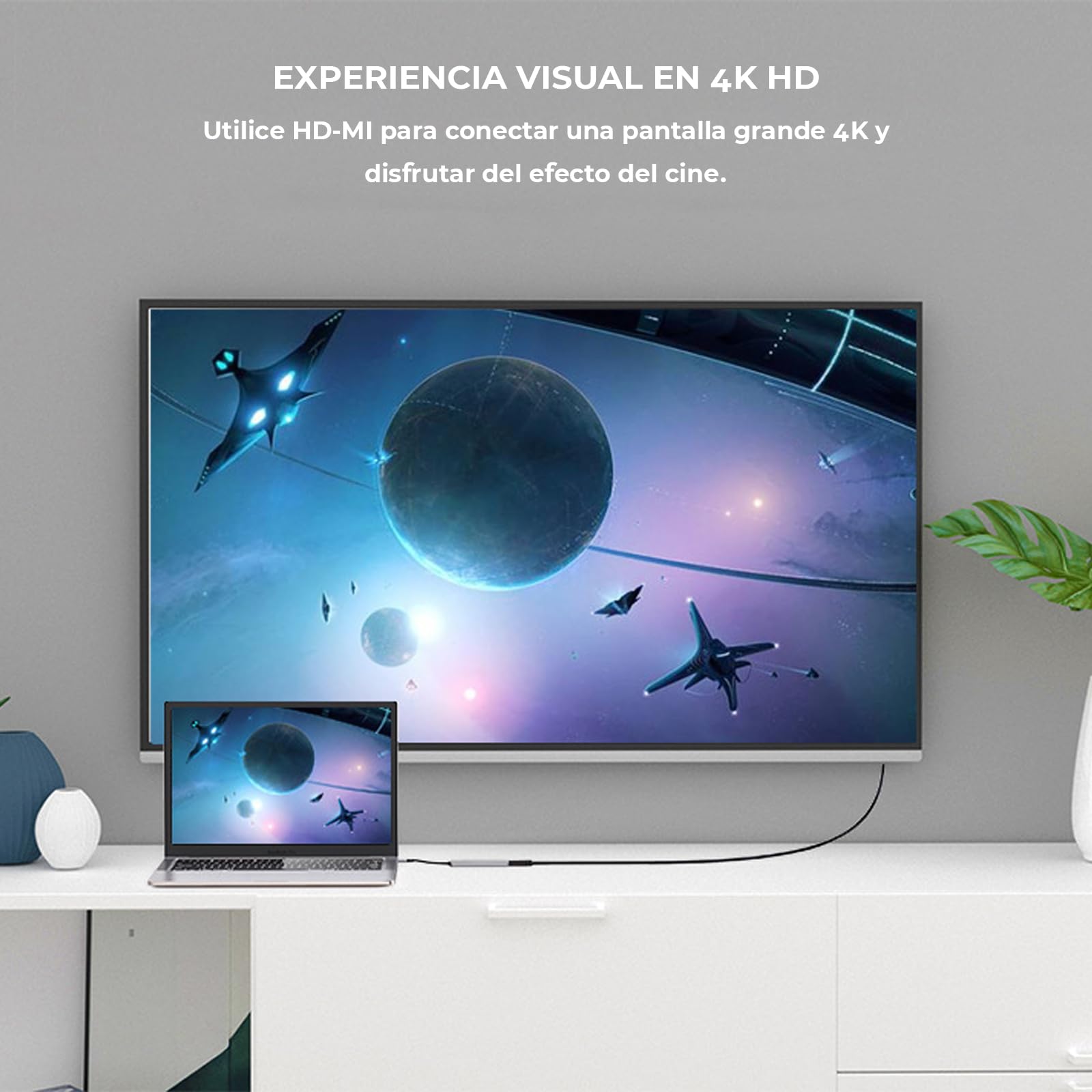Adaptador USB C WULAR Multipuerto Hub 4 en 1 a HDMI 4K Compatible con MacBook Pro, MacBook Air M1 M2, DELL y Más Dispositivos Tipo C