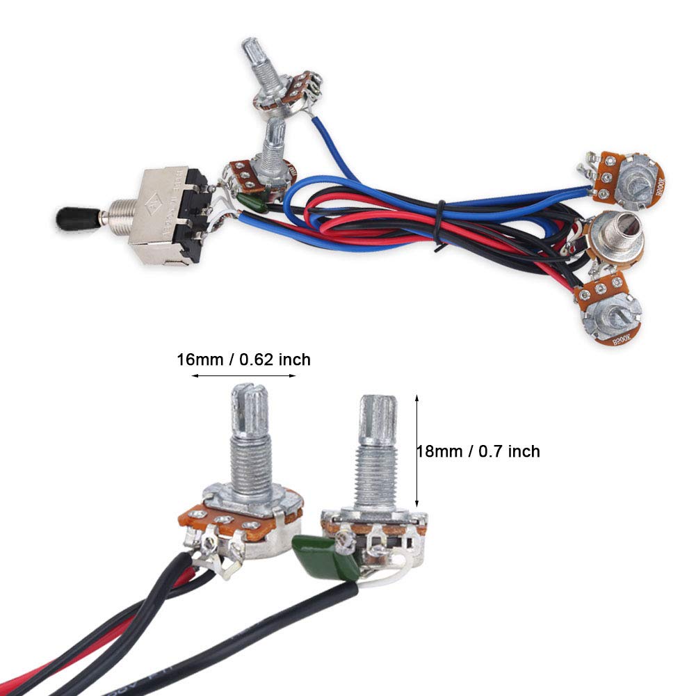 Dilwe Kit de arn¡§|s de cableado para Bajos, Que Incluye 11 Tuercas y 6 Arandelas para el Kit de reemplazo de Guitarra electr¡§?nica