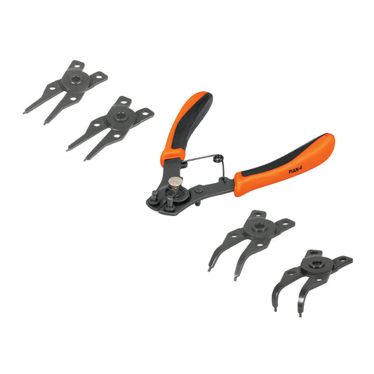 Truper PIAN-4, Pinza para anillos de retención 6" con 4 cabezas intercambiables