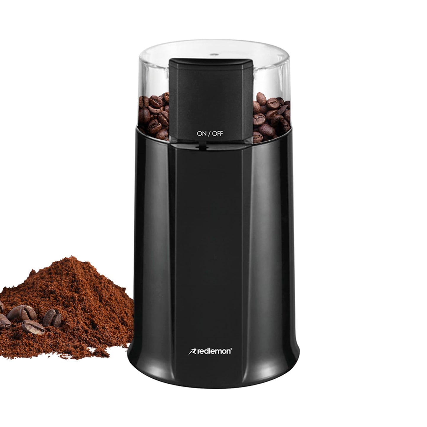 Molino de Café Eléctrico Redlemon Negro con Cuchillas de Acero Inoxidable para Prensa Francesa, Cafetera de Goteo y Espresso