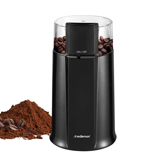 Molino de Café Eléctrico Redlemon Negro con Cuchillas de Acero Inoxidable para Prensa Francesa, Cafetera de Goteo y Espresso