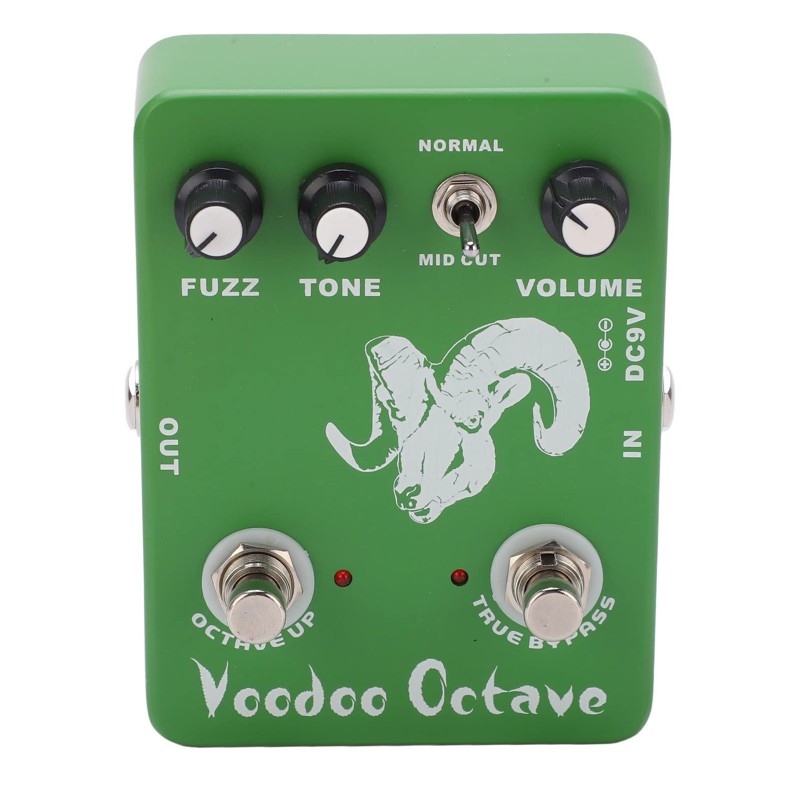 Pedales de Efectos Voodoo Octave Verde True Bypass para Guitarra