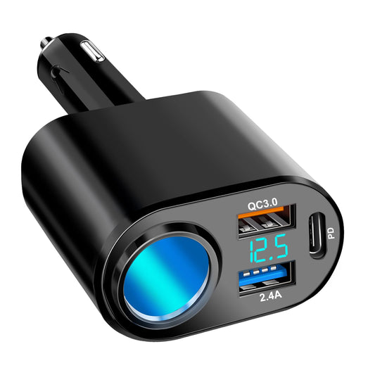 Cargador de coche USB C, PD de 30 W tipo C, cargador rápido de coche de 90 W, adaptador de enchufe para encendedor de cigarrillos, compatible con iPhone 16 Pro Max Plus 15 14 13 XS Samsung GPS