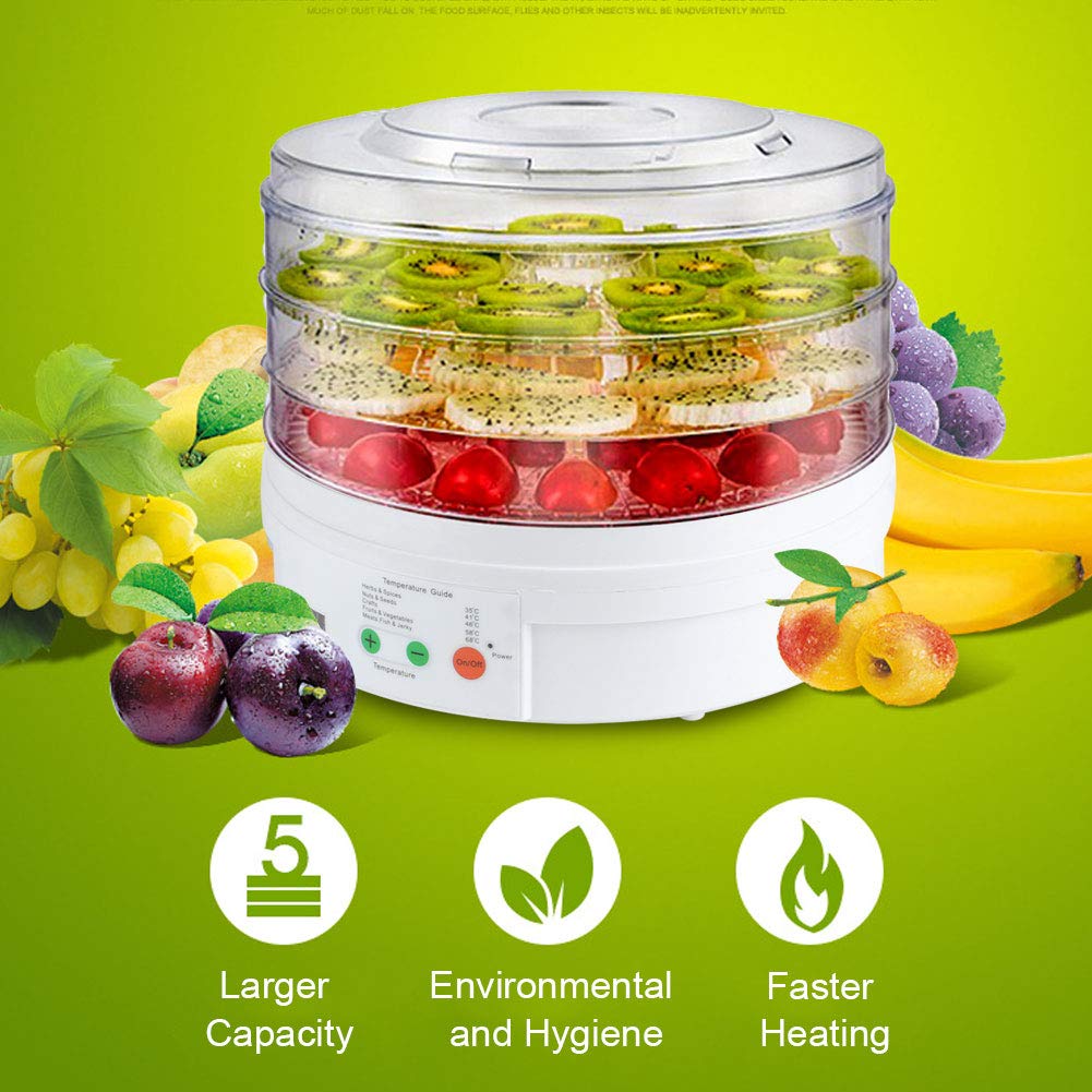 Deshidratador de Alimentos 3 Capas, Ciclo Calentamiento Máquina Secadora Frutas Verduras Deshidratador Eléctrico Inteligente Alimentos para familia prepara frutas verduras carnes hierbas