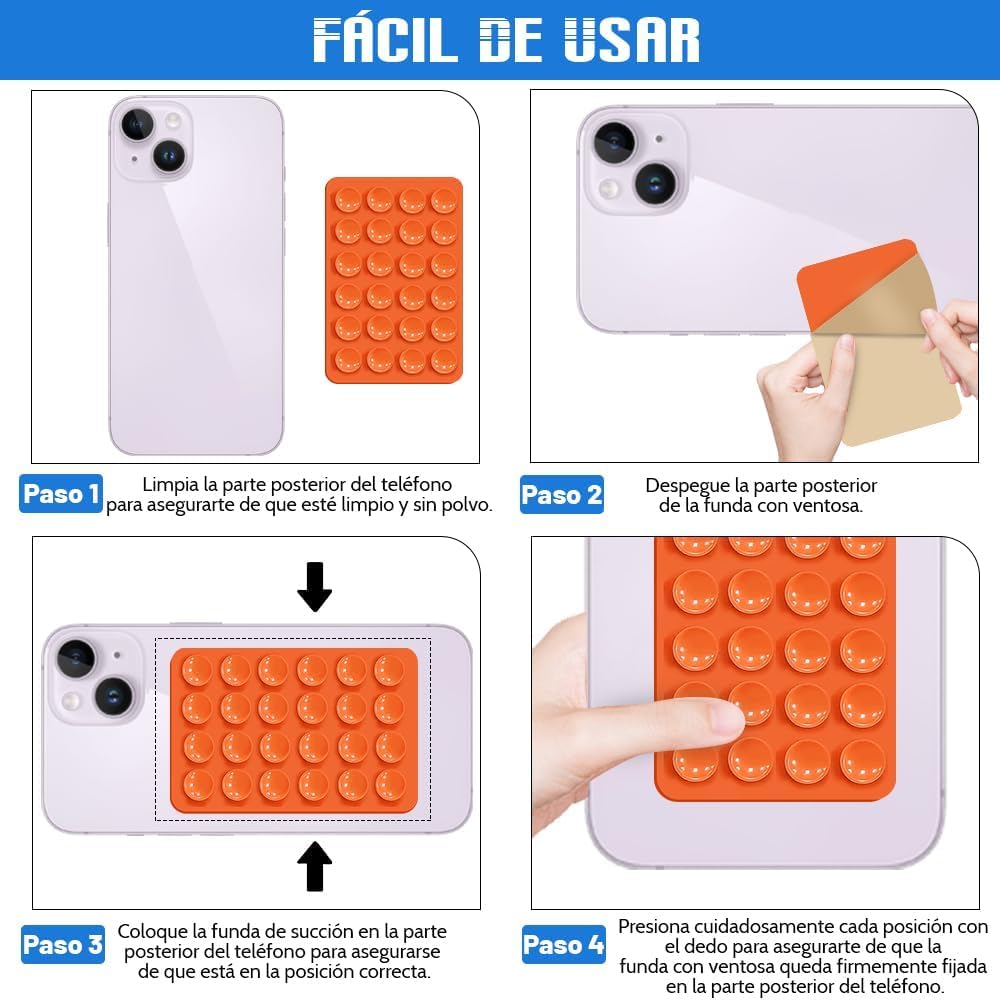 Soporte para Teléfono 15PCS Ventosa Silicona Antideslizante para Accesorios Móviles iPhone y Android