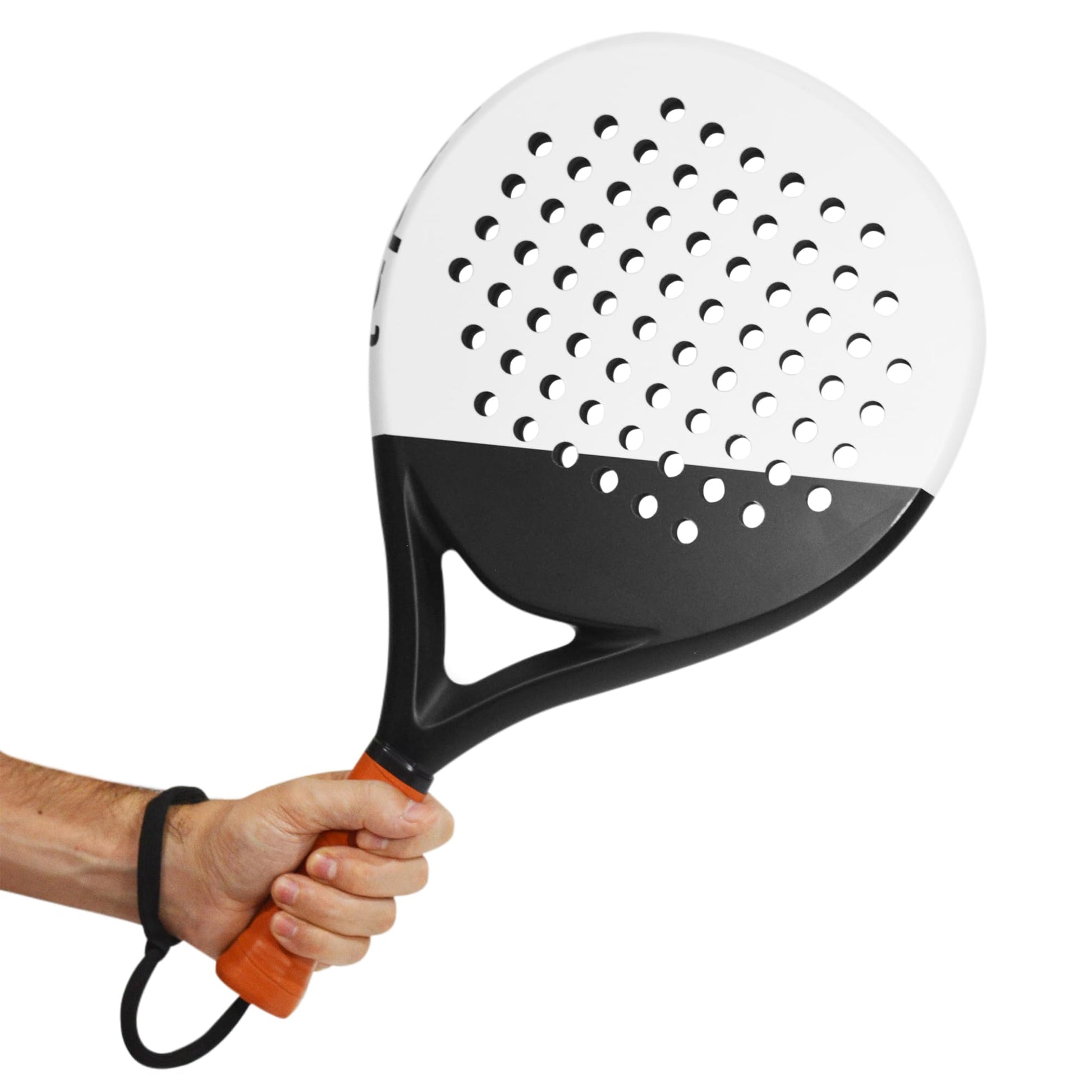 LAPAT Padel Racket with Cover Bag - Carbon Surface with EVA Memory Foam- Paddle Tennis Racquets Lightweight (White Retro)