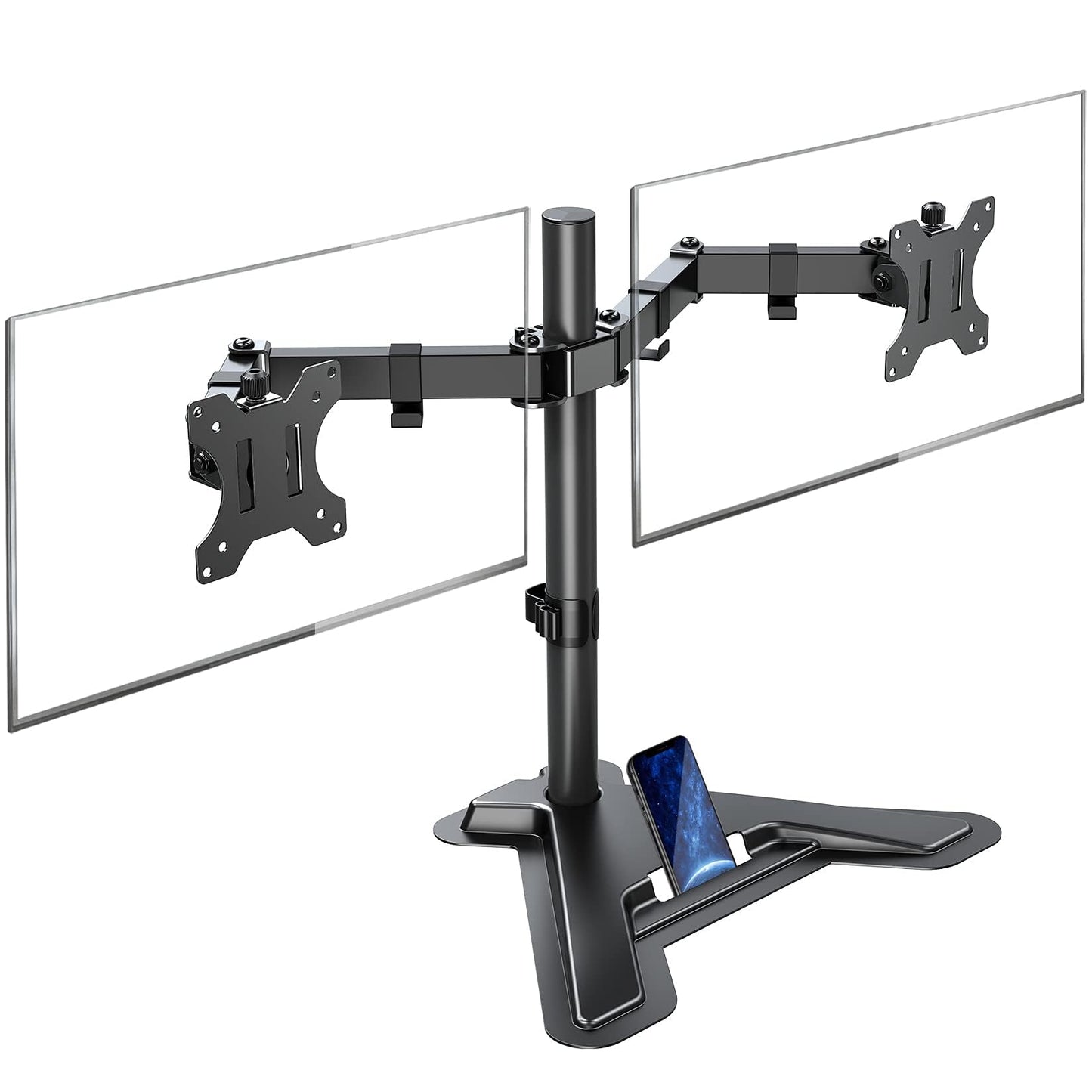 Soporte de Computadora MOUNTUP Negro Ajustable para Monitor VESA 2 Pantallas 27 Pulgadas