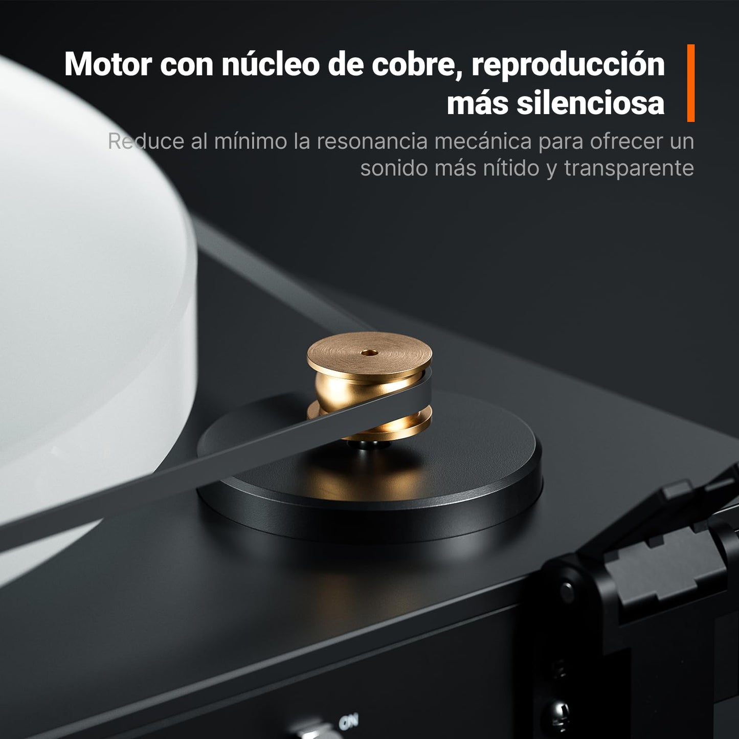 Fosi Audio Luna3 Tocadiscos estéreo impulsado por correa y reproductor de discos de vinilo de alta fidelidad con cartucho VM95E | Totalmente manual | 2 RCA | 2 velocidades | Anti-resonancia |